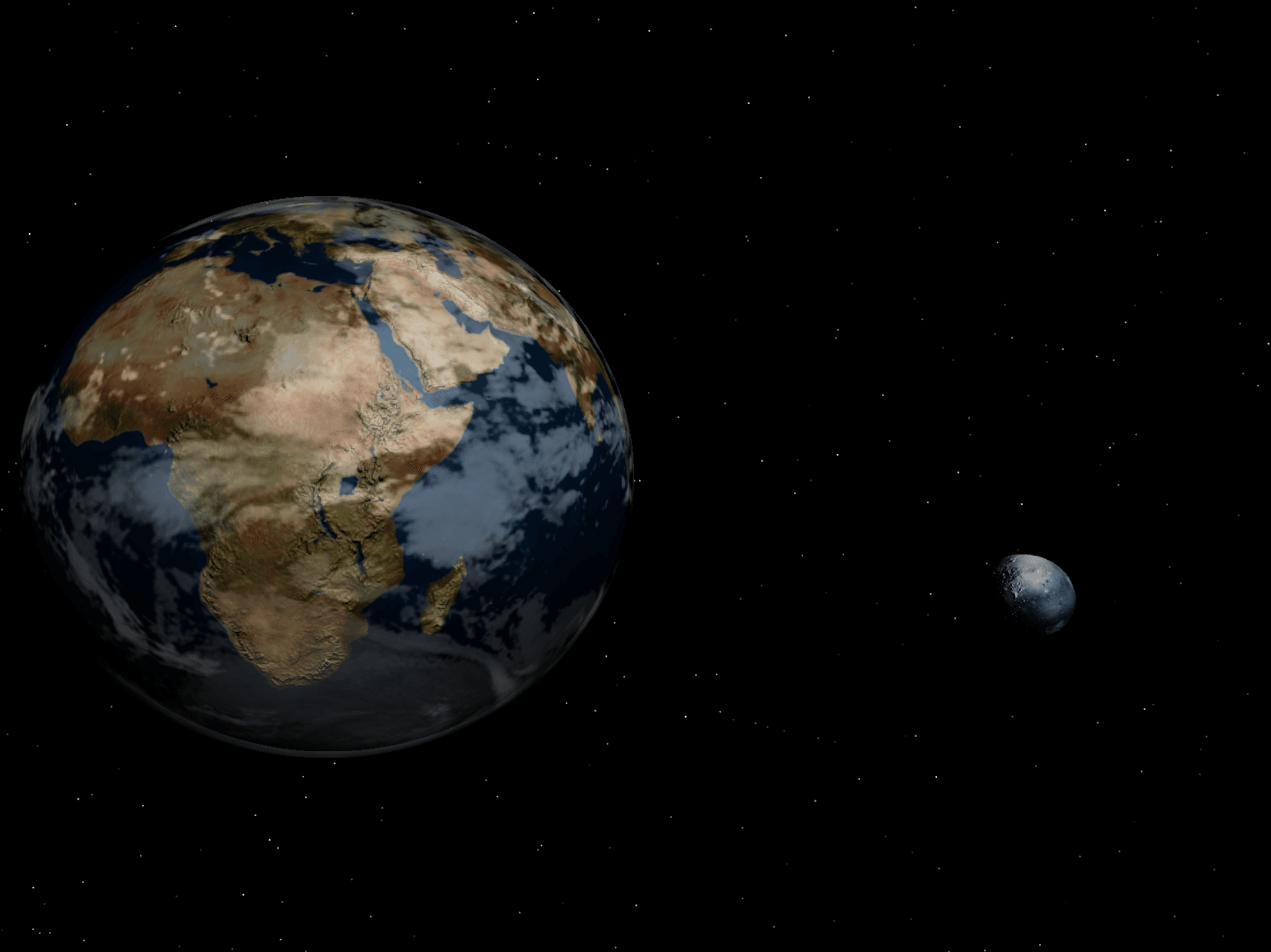 Crafting a Realistic Earth and Moon in Three.js: A Journey into 3D Graphics-image